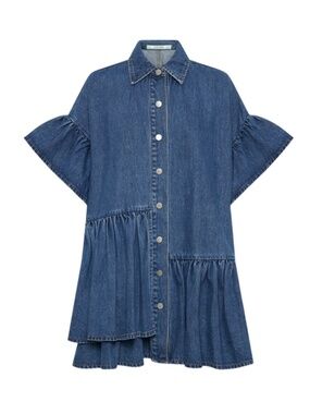 DENIM GENOA MINI DRESS IN MID BLUE BOHEMIAN TRADERS